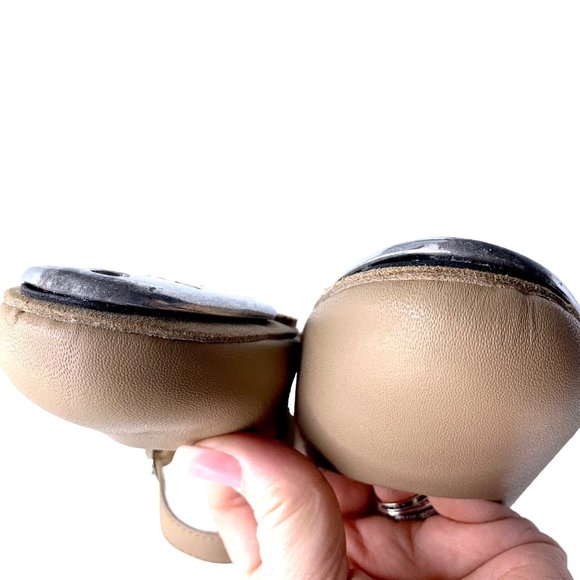 Award Mary Jane Tap Dancing Shoes Tan Girls Size 1 M New with Defects 686T - Picture 5 of 8